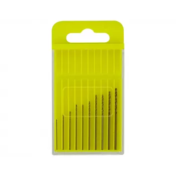 Donau Elektronik HSS-CO-200 HSS kobalto sukimo grąžtų rinkinys, 10 vnt., 0,3–1,2 mm, DIN 338, cilindrinis kotas