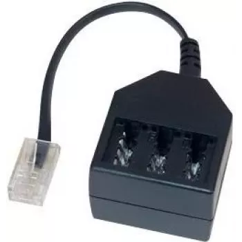 GoodConnections telefono adapteris RJ45 (8P4C) kištukas į TAE-F lizdą, 20cm, juodas T4A-NFF