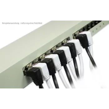 GoodConnections Cat.5e F/UTP tinklo kabelis, 1x 90° RJ45 (fiksatorius viršuje) - 1x tiesus, baltas, 5m 805W-050EWI