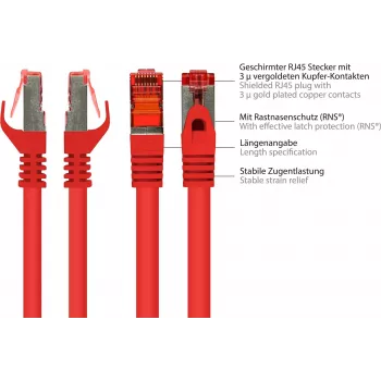 GoodConnections Alcasa Cat6 S/FTP tinklo kabelis, 40 m, RJ-45 – RJ-45, auksuoti kontaktai, 10 Gbps, 250 MHz, juodas 8060-400R
