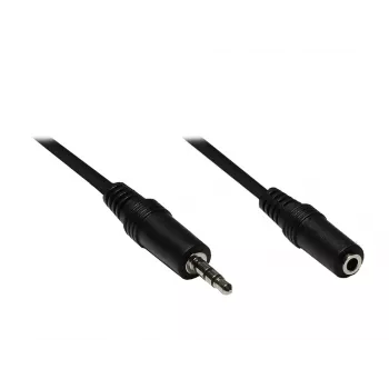 GoodConnections 3,5 mm garso prailginimo kabelis, vyriškas į moterišką, 3 polių, juodas, 2,5 m AS-35V25