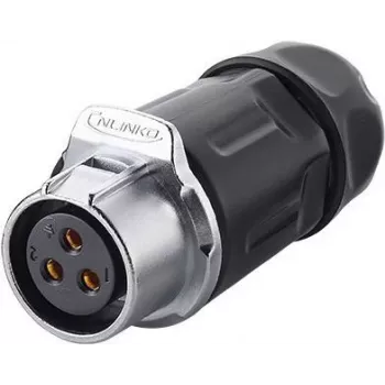 GoodConnections S1 Power 3 kontaktų moteriškas skydinis apskritas jungtis, M20 srieginis, litavimo gnybtai, IP67, 16A/250V IC01-20P302