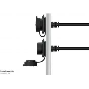 GoodConnections S1 industrinis USB-C kabelis, USB 3.2 Gen 2, 10 Gbps, M16 skydinis montavimas, IP65/67, 1 m, juodas (IC01-16U3102-010)