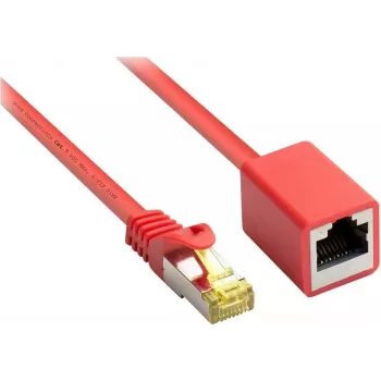 GoodConnections Cat.7 S/FTP RJ45 tinklo prailginimo kabelis, 10 m, raudonas, LSZH, 600 MHz, 10G, RNS fiksatoriaus apsauga 8070VR-100R