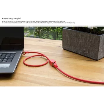 GoodConnections Cat.7 S/FTP RJ45 tinklo prailginimo kabelis, 10 m, raudonas, LSZH, 600 MHz, 10G, RNS fiksatoriaus apsauga 8070VR-100R