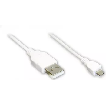 GoodConnections Alcasa USB 2.0 kabelis, USB-A į Micro-USB B, 3 m, baltas 2510-MB03W