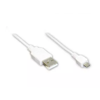 GoodConnections Alcasa USB 2.0 kabelis, USB-A į Micro-USB B, 3 m, baltas 2510-MB03W