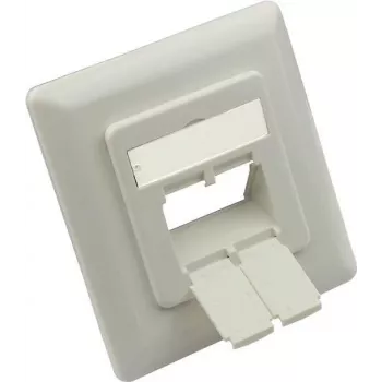 GoodConnections centrinis įdėklas 50x50mm su rėmeliu 80x80mm tinklo lizdams, signalinė balta RAL9003 (GC-N0155)