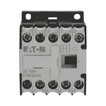 Eaton DILEM4-G (24 V DC) mini kontaktas, 3 polų, 9 A, 4 kW, 1 NO pagalbinis, varžtiniai gnybtai, IP20, juodas/baltas 012701