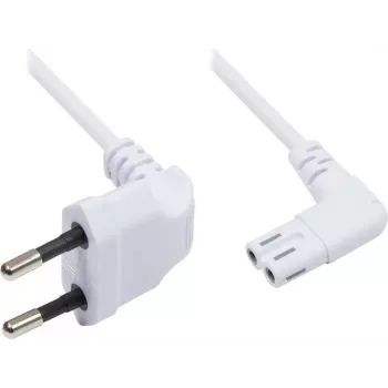 Good Connections Euro maitinimo kabelis, Euro kištukas į IEC C7 lizdą, 90° kampu abiejuose galuose, baltas, 0,75 m (1550-ZW007W)