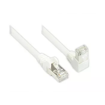 Good Connections 806W-003W Cat.6 S/FTP PiMF tinklo kabelis, 250 MHz, RJ45, 90° kampu žemyn, baltas, 0,25 m