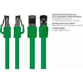 GoodConnections Alcasa 8080-005G Cat8.1 S/FTP tinklo kabelis, 0,5 m, žalias