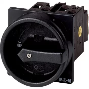 Eaton T0-2-1/EA/SVB-SW 3 polių pagrindinis jungiklis-atjungiklis, 20 A, 690 V AC, paviršinis montavimas, juoda rankena, IP65 041246