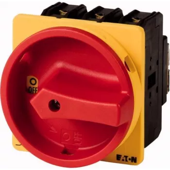 Eaton P3-63/EA/SVB/N/HI11 3 polių pagrindinis jungiklis 63 A, paviršinio montavimo, IP65, užrakinama raudona/geltona rankena 067351