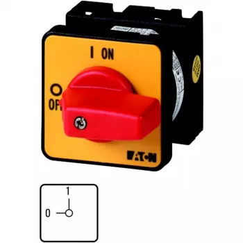 Eaton T0-2-1/E-RT 3 polių kumštelinis jungiklis 20 A, IP65, raudona/geltona 011082