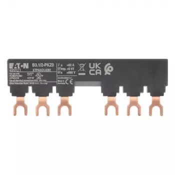 EATON 3 fazių šynų adapteris B3.1/2-PKZ0 PKZ0 variklių apsaugos automatiniams jungikliams, 63 A, 690 V AC, 3 polių, IP20 (044945)