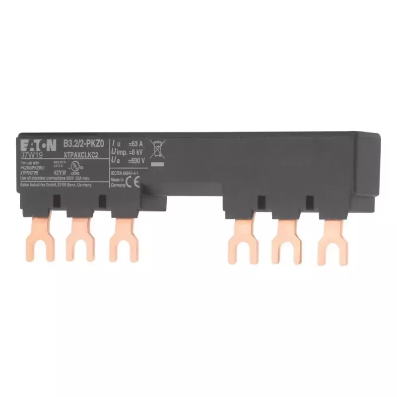 EATON 3 fazių šynų adapteris B3.1/2-PKZ0 PKZ0 variklių apsaugos automatiniams jungikliams, 63 A, 690 V AC, 3 polių, IP20 (044945)