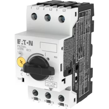 EATON PKZM0-0.16 variklio apsaugos automatinis jungiklis, 0,16 A, 3 polų, sukimosi rankenėlė, terminis-magnetinis, DIN bėgelis 072730
