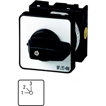 Eaton T0-2-8230/E 2 polių kumštelinis jungiklis ON-OFF 20A 690V priekinio montavimo 48x48mm IP65 juodas/baltas 088685