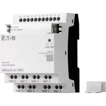 Eaton EASY-E4-UC-16RE1 easyE4 valdymo relė - 8 DI, 4 AI, 8 relinės išvestys, Ethernet, LCD, DIN bėgelis