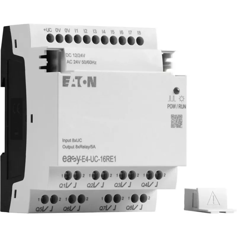 Eaton EASY-E4-UC-16RE1 easyE4 valdymo relė - 8 DI, 4 AI, 8 relinės išvestys, Ethernet, LCD, DIN bėgelis