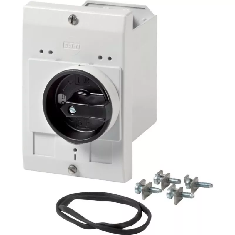 Eaton tuščias korpusas su sukimosi jungikliu E-PKZ0-G, paviršinio montavimo, 129 x 85 x 80 mm, pilkos spalvos 072907