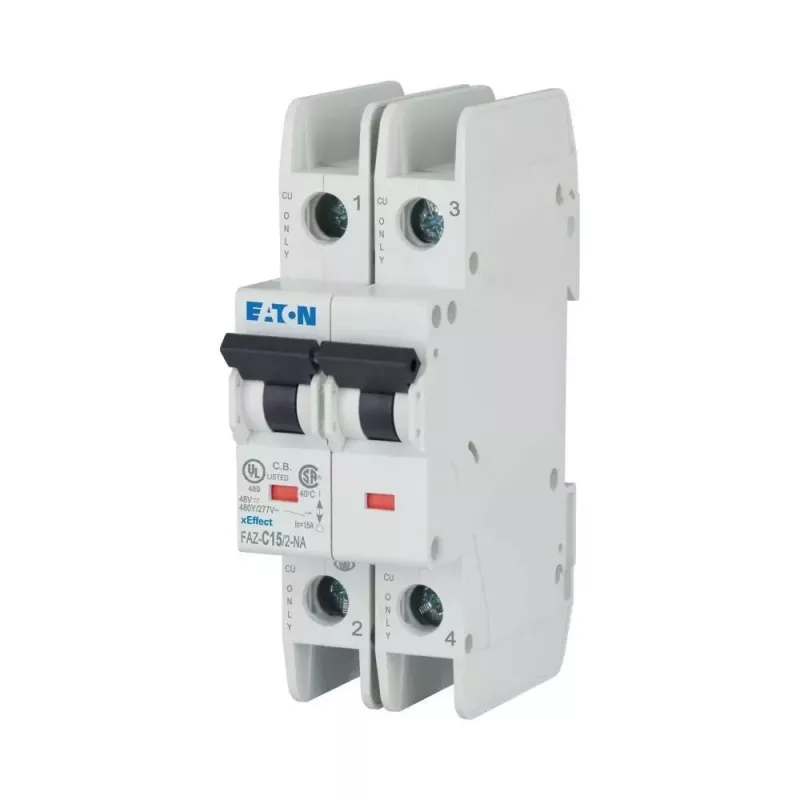 Eaton FAZ-C15/2-NA 15 A dvipolis C charakteristikos automatinis jungiklis (MCB) 102169