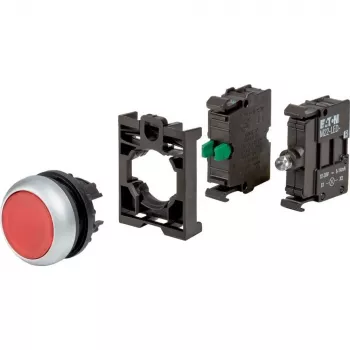 Eaton M22-DL-R-K10LED-BVP apšviestas mygtukas, raudonas, 1NO, LED 12-30V AC/DC, plastikinis priekinis žiedas 110932