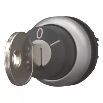 Eaton M22-WRS-MS20 raktinis perjungiklio vykdymo elementas, 2 padėčių, fiksuojamas, MS20 raktas, titano metalo priekinis žiedas, juodas 111779