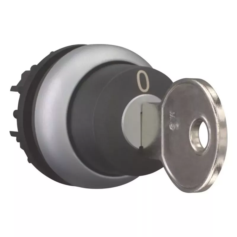 Eaton M22-WS-MS2 raktu valdomas perjungiklio aktorius, 2 padėčių, fiksuojamas, juodas/sidabrinis 111790