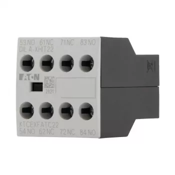 Eaton DILA-XHIT22 pagalbinis kontaktų blokas, 2NO+2NC, priekinio montavimo, varžtiniai gnybtai, juodas/baltas 101044