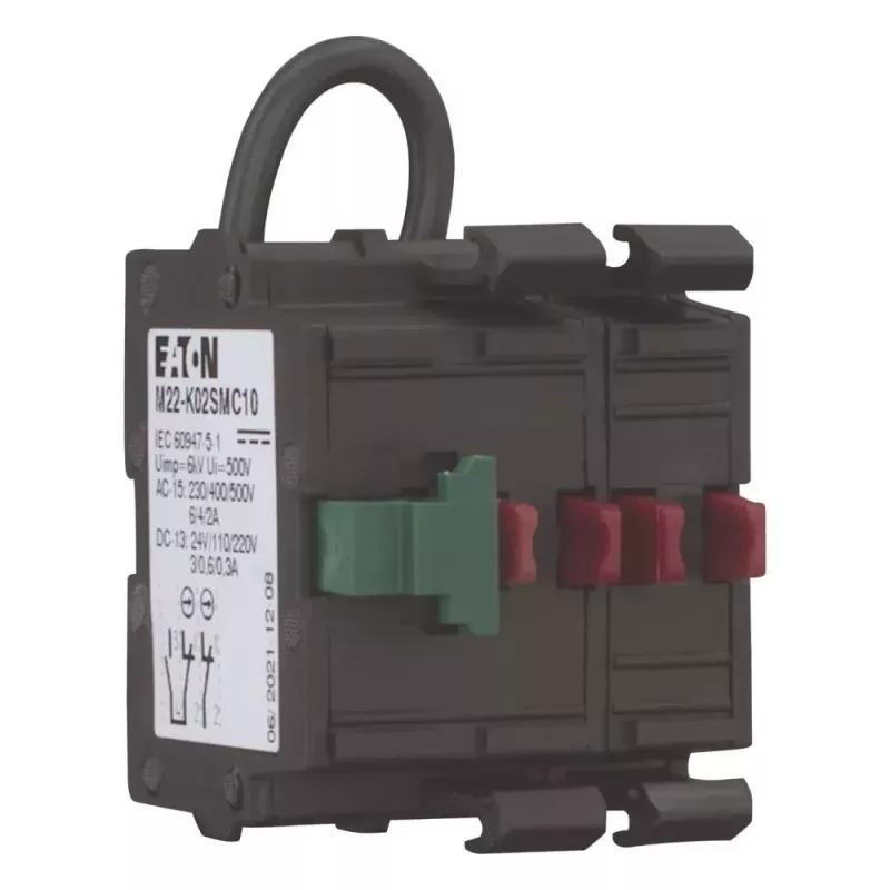 Eaton M22-K02SMC10 galios relė, 2 NC, priekinio montavimo, varžtiniai gnybtai, juoda 121474
