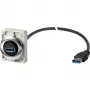 Eaton M30C-FUSB-60 USB 3.0 Type A lizdas, montuojamas į skydą, su 1,5 m kabeliu, metaliniu priekiniu žiedu Y7-187084