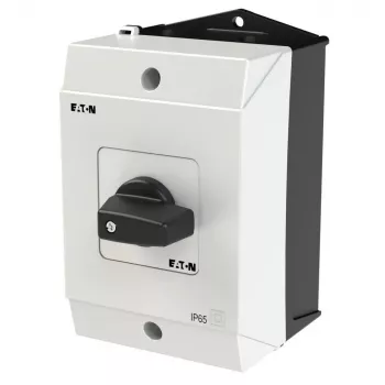 Eaton T0-1-15431/I1 vienpolė svirtinė jungtis, 20 A, IP65, juoda/balta 207070