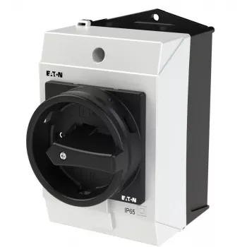 Eaton T0-1-8200/I1/SVB-SW 1 polių ON-OFF svirtinis jungiklis, 20 A, 690 V AC, IP65 priekis, juodas/baltas 207146