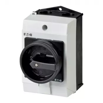 Eaton T0-1-8200/I1/SVB-SW 1 polių ON-OFF svirtinis jungiklis, 20 A, 690 V AC, IP65 priekis, juodas/baltas 207146