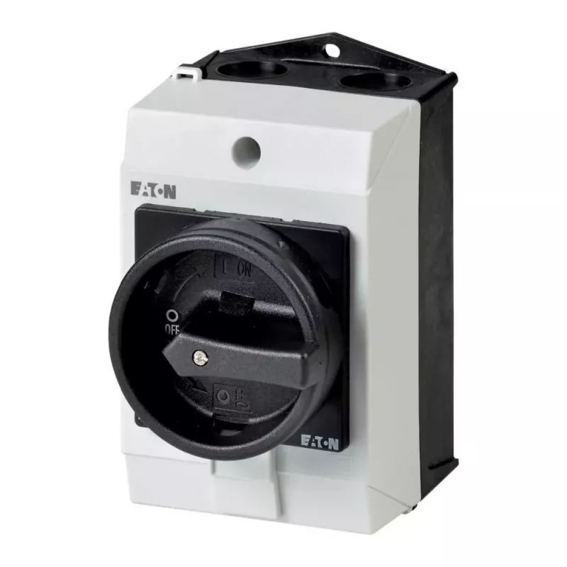 Eaton T0-1-8200/I1/SVB-SW 1 polių ON-OFF svirtinis jungiklis, 20 A, 690 V AC, IP65 priekis, juodas/baltas 207146