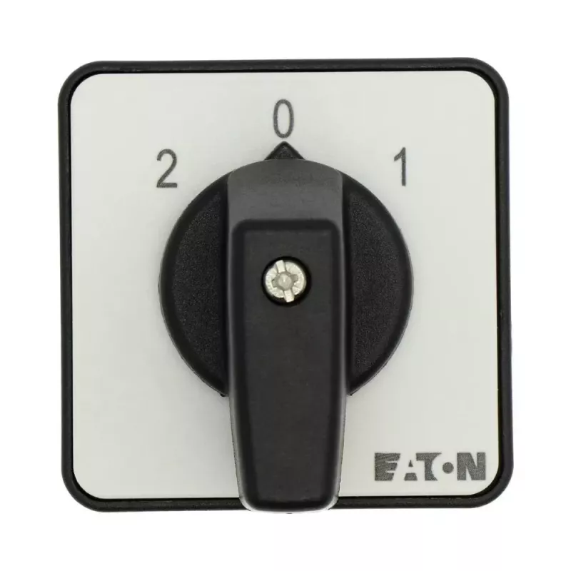Eaton T0-1-15421/E kumštelinis jungiklis, 1 polius, ON-OFF, 20 A, 690 V AC, svirtinė rankenėlė, juodas, priekinė plokštė 48x48 mm 095806