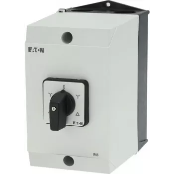 Eaton 207537 3 polių sukamasis jungiklis, 20 A, 690 V, priekinis montavimas, juodas/baltas