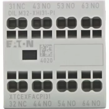 Eaton DILM32-XHI31-PI pagalbinis kontaktų blokas, 3NO+1NC, 4A, varžtiniai gnybtai, priekinis montavimas DILM7-DILM32 kontaktoriams 199312