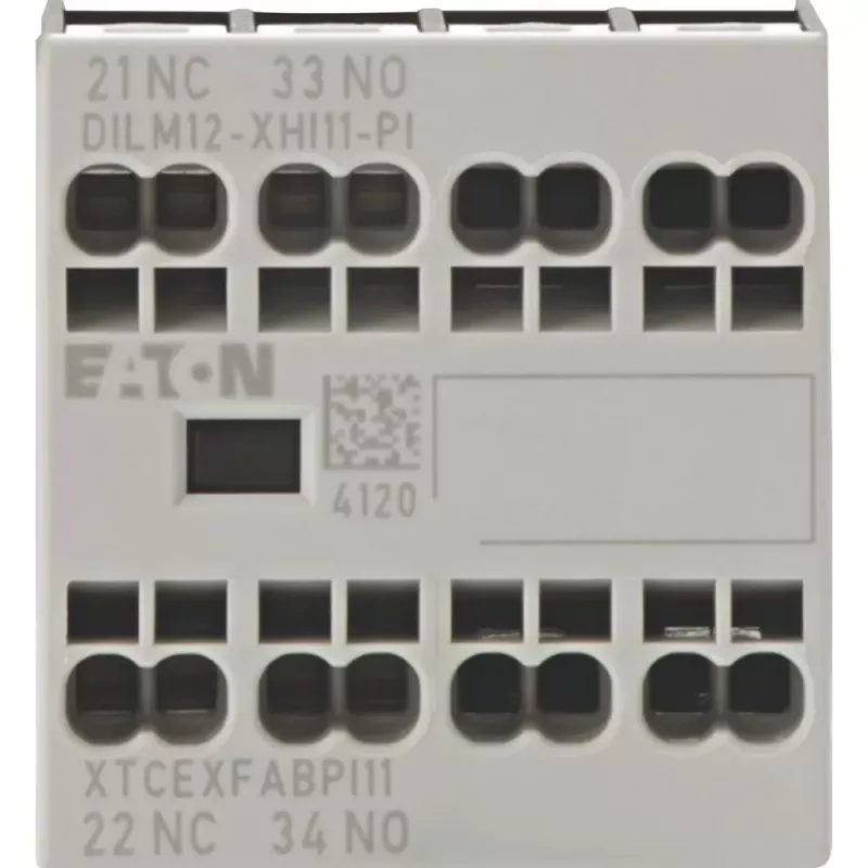 Eaton DILM12-XHI11 pagalbinis kontaktų blokas, 1NO+1NC, priekinis montavimas, varžtiniai gnybtai 199456