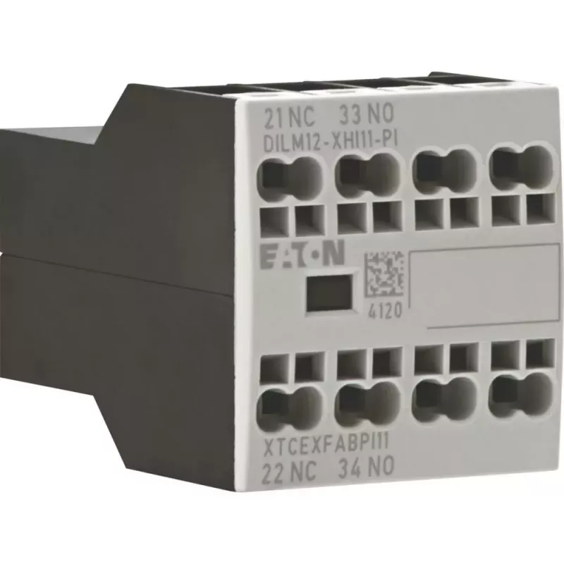 Eaton DILM12-XHI11 pagalbinis kontaktų blokas, 1NO+1NC, priekinis montavimas, varžtiniai gnybtai 199456