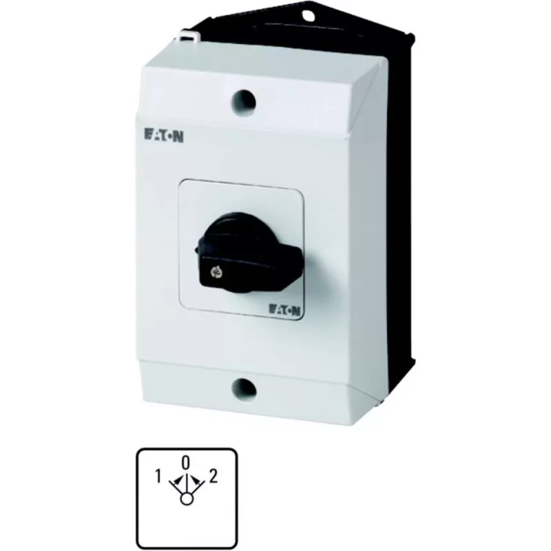 Eaton T0-3-8228/I1 3 polių ON-OFF jungiklis 20A 690V AC, juoda rankena/baltas priekis 207125