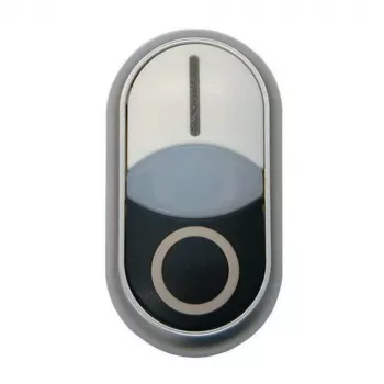 Eaton M22S-DDL-W dvigubas mygtukinis valdymo elementas, apšviestas, baltas 216707
