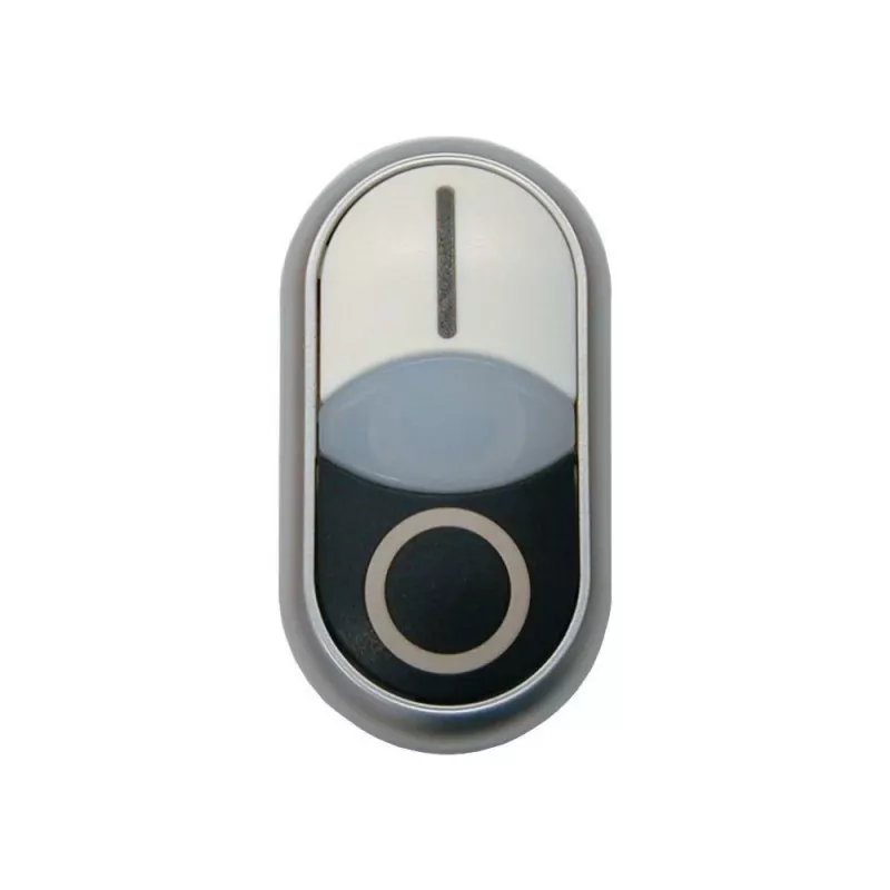 Eaton M22S-DDL-W dvigubas mygtukinis valdymo elementas, apšviestas, baltas 216707