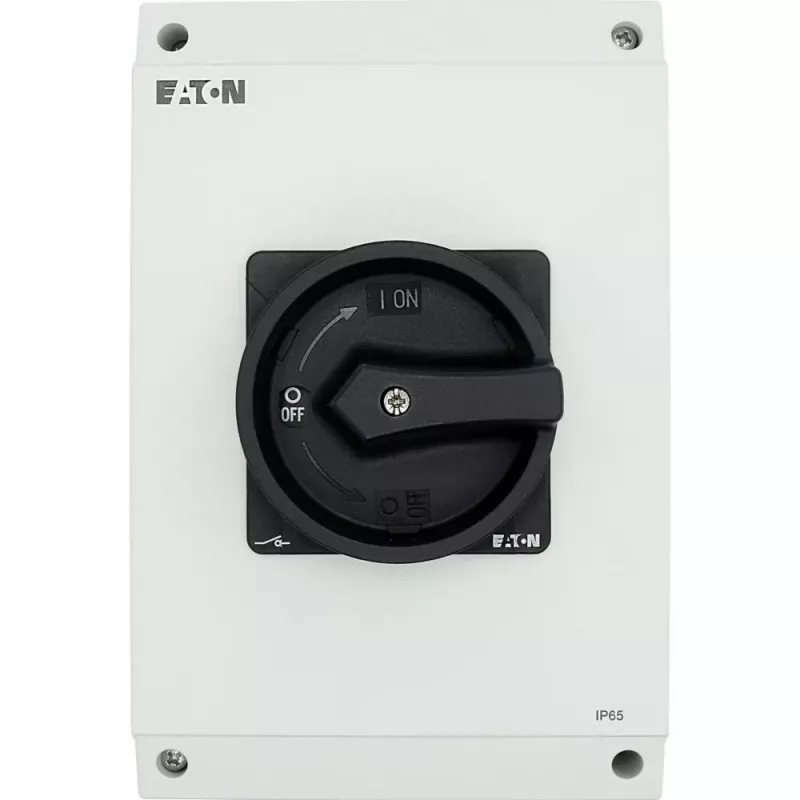 Eaton P3-63/I4/SVB-SW/HI11 3 polių pagrindinis jungiklis 63A, paviršinio montavimo, IP65, juodas/pilkas 207345