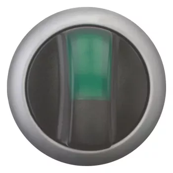 Eaton M22-WLK3-G perjungiklis su pasirinkimo rankenėle, 3 padėčių, fiksuojamasis, žalia svirtis, titano spalvos apvadas, 22,5 mm 216837