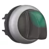Eaton M22-WLK3-G perjungiklis su pasirinkimo rankenėle, 3 padėčių, fiksuojamasis, žalia svirtis, titano spalvos apvadas, 22,5 mm 216837