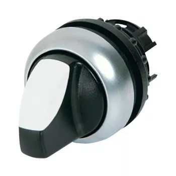 Eaton M22-WRLK3-W 3 padėčių perjungiklio operatorius, plastikinis, baltas svirtis, titano apvadas 216843-BK