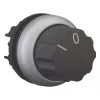 Eaton M22-W selektoriaus jungiklio pavara, 3 padėčių fiksuota, juoda, plastikinis priekinis žiedas, 22,5 mm montavimas